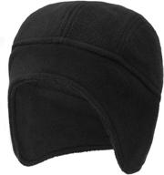 llmoway windproof fleece beanie hat with ear flaps, winter soft warm skull cap logo