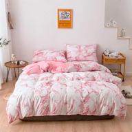 🛏️ tealp marble design duvet cover set twin - ultra soft pink bedding for girls/women - hypoallergenic microfiber - 3 piece set (1 duvet cover + 2 pillow shams) logo