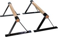 🤸 black wooden parallettes set for gymnastics or push up bars - available in 18 to 24 inch lengths logo