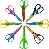 🎨 vibrant decorative paper edge scrapbooking scissors set - 8 pack with durable blades, perfect for kids and diy photos logo