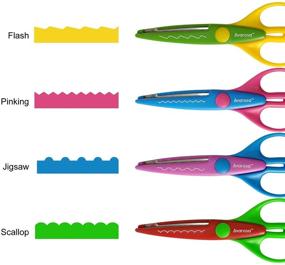 img 1 attached to 🎨 Vibrant Decorative Paper Edge Scrapbooking Scissors Set - 8 Pack with Durable Blades, Perfect for Kids and DIY Photos