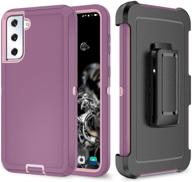 📱 szfirstey galaxy s21 plus case with belt-clip holster - drop full body rugged shock dust proof military protective tough phone cover for samsung s21 plus (purple red/light pink) logo