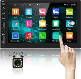 img 4 attached to 🚗 Автомобильная стереосистема Podofo Android 7" с сенсорным экраном двойного размера и функциями Bluetooth, GPS, задней камеры, входом USB/Sub, FM-радио, WiFi, Aux и Phonelink – премиум мультимедийный плеер для автомобиля.