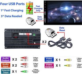 img 3 attached to 🚗 Автомобильная стереосистема Podofo Android 7" с сенсорным экраном двойного размера и функциями Bluetooth, GPS, задней камеры, входом USB/Sub, FM-радио, WiFi, Aux и Phonelink – премиум мультимедийный плеер для автомобиля.