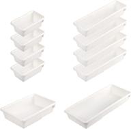 10-piece plastic drawer organizer set with 🗄️ expandable dividers for kitchen, bathroom, office, and makeup storage логотип