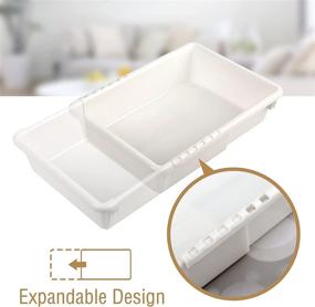 img 3 attached to 10-Piece Plastic Drawer Organizer Set with 🗄️ Expandable Dividers for Kitchen, Bathroom, Office, and Makeup Storage