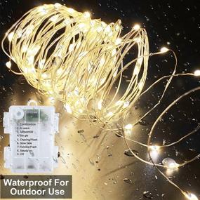 img 2 attached to 🎄 300 LED 99Ft Timer 8 Modes Remote Copper Wire Christmas String Lights with Battery - Waterproof Fairy Lights for Xmas Tree Decor Indoor/Outdoor - 3 Pack, 100 LED/33Ft Each (Warm White)