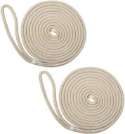 🚢 high quality novelbee 2 pack of 3/4“x30’ double braid nylon dockline: durable mooring rope dock line with spliced soft eye логотип