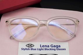 img 1 attached to 👓 Women's Stylish Blue Light Glasses - Anti Eye Strain Computer Screen UV Glare Blocker Clear Lens Frame with Cat Metal Temples