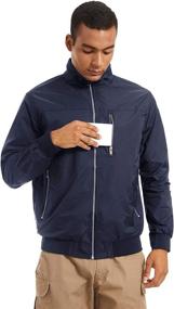 img 3 attached to 🧥 Athletic Lightweight Men's Bomber Jacket with Full Zipper - Spring/Fall Active Outwear by TACVASEN