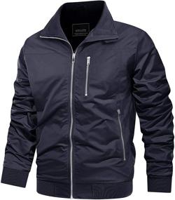 img 4 attached to 🧥 Athletic Lightweight Men's Bomber Jacket with Full Zipper - Spring/Fall Active Outwear by TACVASEN