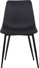 img 2 attached to 🪑 Armen Living Monte Dining Chair - Black Faux Leather with Black Powder Coat Finish (LCMOCHBLACK)