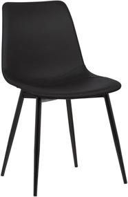img 3 attached to 🪑 Armen Living Monte Dining Chair - Black Faux Leather with Black Powder Coat Finish (LCMOCHBLACK)