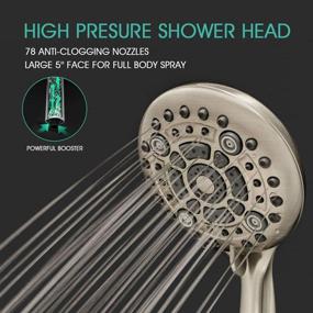 img 3 attached to 🚿 6-Setting High Pressure Rain Shower Head, Sinvula Handheld Shower Head with 5.7 Ft Stainless Steel Shower Hose, Adjustable Bracket - Brushed Nickel, 5-inch