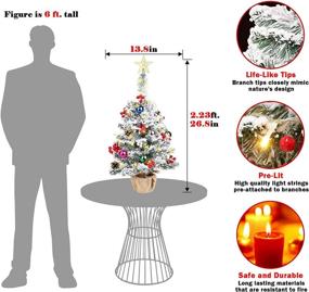 img 3 attached to 🎄 27 Inch Prelit Snow Flocked Mini Snow Christmas Tree: Ideal Tabletop Decoration for Home Christmas Decor