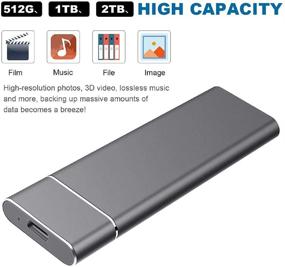 img 2 attached to Ультра-тонкий портативный внешний жесткий диск USB 3.1 - 1 ТБ для Mac ПК ноутбука (цвет: черный)