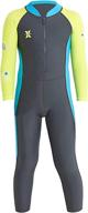 👙 upf 50+ uv sun protective full body one-piece swimsuit for kids, ideal for beach and water sports, quick dry logo