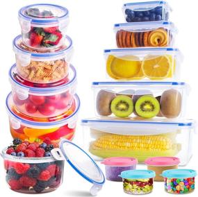 img 4 attached to 🍱 26-Pack Food Storage Containers Set with Lids – Ideal Kitchen Organizer for Snacks, Sandwiches & Bento Boxes – Leak-Proof BPA-Free Plastic Containers with Labels & Marker – Freezer & Microwave Safe