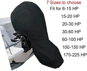 img 4 attached to 🚤 Waterproof Outboard Motor Cover - FLYMEI Boat Motor Cover with 600D Heavy Duty Oxford Fabric Extra PVC Coating - Engine Covers Ideal for 100-150 HP Motors