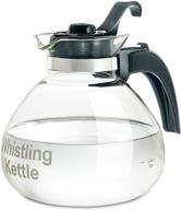 🍵 premium borosilicate glass stove top whistling tea kettle – top-rated bpa free & glass kettle - 12 cup stovetop glass whistling tea kettle by café brew collection logo