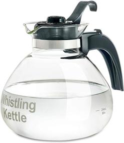 img 4 attached to 🍵 Premium Borosilicate Glass Stove Top Whistling Tea Kettle – Top-rated BPA Free & Glass Kettle - 12 Cup Stovetop Glass Whistling Tea Kettle by Café Brew Collection