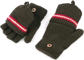 img 2 attached to Warm and Versatile: Kids’ 2 Pairs Convertible Fingerless Gloves with Mittens for Ages 5-10