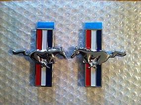 img 4 attached to 🐎 2PC Set of OEM Left/Right Side Mustang Emblems - Universally Fits All Ford Mustang Models