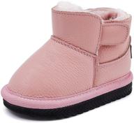 bmcitybm unisex snow boots for baby - warm winter shoes with non-slip sole and faux fur lining - suitable for 6-24 months logo