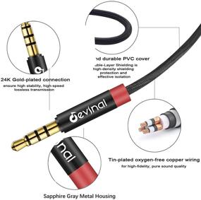 img 2 attached to Devinal 6.6Ft/2M 3.5mm TRRS Headphone Extension Cable, 2-Pack Mini-Jack Aux Stereo Audio Connector for Female 4-Pole to Male Extension Cord