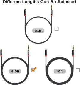 img 3 attached to Devinal 6.6Ft/2M 3.5mm TRRS Headphone Extension Cable, 2-Pack Mini-Jack Aux Stereo Audio Connector for Female 4-Pole to Male Extension Cord