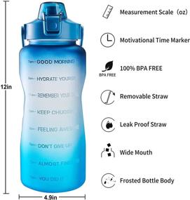 img 3 attached to 64oz/128oz Water Bottle with Straw, Carry Handle, Motivational Quote Time Markings - EYQ Gallon Water Bottle, Leakproof and BPA Free