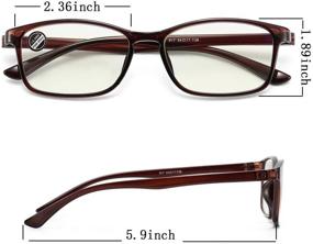 img 3 attached to 👓 Lightweight Progressive Multi Focus Brown Blue Light Blocking Reading Glasses for Men and Women (Anti-Blue +0.00, Down +3.50)