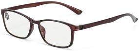 img 4 attached to 👓 Lightweight Progressive Multi Focus Brown Blue Light Blocking Reading Glasses for Men and Women (Anti-Blue +0.00, Down +3.50)