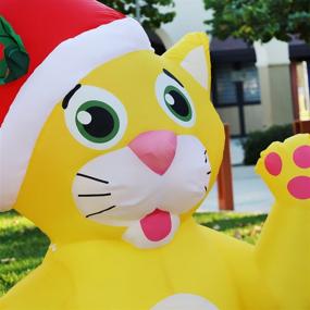 img 2 attached to 🎄 GOOSH 4.1 FT Height Christmas Inflatables Outdoor Yellow Cat - Festive Blow Up Yard Decoration with LED Lights for Holiday/Christmas Clearance