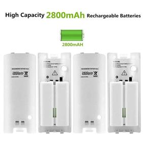 img 3 attached to CICMOD Charging Station Battery Charger for Wii with 4 Rechargeable 2800mAh Batteries - White
