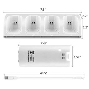 img 1 attached to CICMOD Charging Station Battery Charger for Wii with 4 Rechargeable 2800mAh Batteries - White