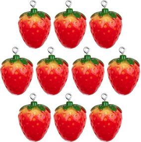 img 4 attached to AUEAR Strawberry Imitation Ornaments Accessories