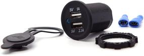 img 3 attached to Cllena 2 USB Charger Socket Power Outlet 1A & 2.1A: Ideal for iPad, iPhone, Car, Boat, Marine - Blue LED Light (5007A)