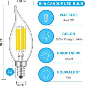 img 2 attached to 💡 Efficient CRLight 6W Dimmable LED Candelabra Bulb - 5000K Daylight White: Brightening Your Space