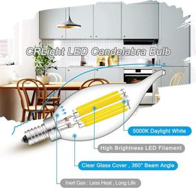 img 3 attached to 💡 Efficient CRLight 6W Dimmable LED Candelabra Bulb - 5000K Daylight White: Brightening Your Space