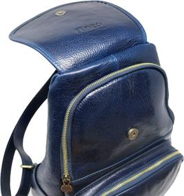 img 2 attached to Livorno Grain Leather Backpack Knapsack Backpacks