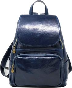 img 3 attached to Livorno Grain Leather Backpack Knapsack Backpacks