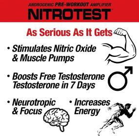 img 2 attached to 💪 MuscleMeds Nitrotest Blue Raspberry Pre-Workout Supplement Drink - Boost Nitric Oxide & Testosterone - 30 Servings, 1.04 lbs, 1 Count
