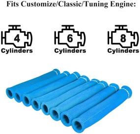 img 1 attached to AeroBon Защитные колпачки свечей зажигания двигателя с термозащитой до 1600° и разделитель проводов подходят для диаметров 6 мм, 7 мм, 8 мм, 9 мм (синие).
