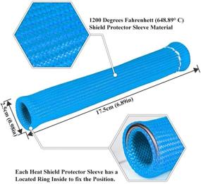 img 2 attached to AeroBon Защитные колпачки свечей зажигания двигателя с термозащитой до 1600° и разделитель проводов подходят для диаметров 6 мм, 7 мм, 8 мм, 9 мм (синие).