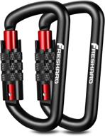 🔒 versatile and secure: freskaro twist lock carabiner clips - ultra strong 7075 aluminium, lightweight d-shaped design in sleek black логотип