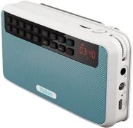 rolton e500: portable stereo bluetooth speakers with fm radio, clear bass, dual track speaker, tf card and usb music player - blue logo
