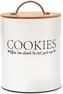 🍪 d'lifeful farmhouse cookie tin jars: stylish kitchen counter storage with airtight bamboo seal lid for baking supplies логотип