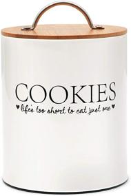 img 4 attached to 🍪 D'Lifeful Farmhouse Cookie Tin Jars: Stylish Kitchen Counter Storage with Airtight Bamboo Seal Lid for Baking Supplies