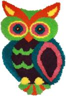 🦉 mcg textiles 37723 owl shaped latch hook rug kit: create an adorable 18.5 x 27-inch owl rug! logo